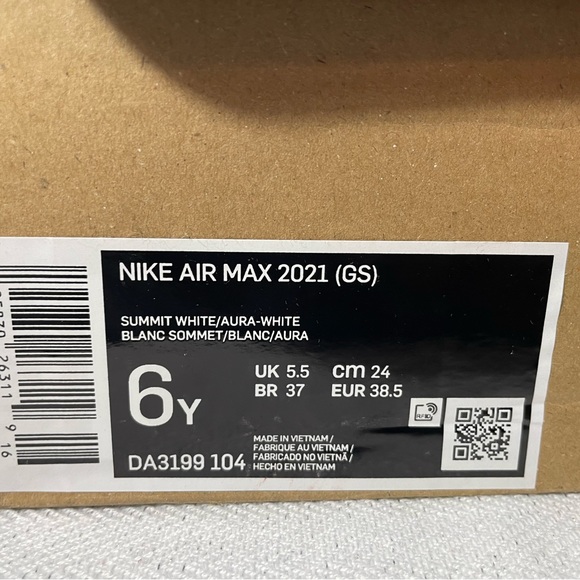 ✔️⚡️Nike air max 2021 6Y/7.5w white - Picture 2 of 4